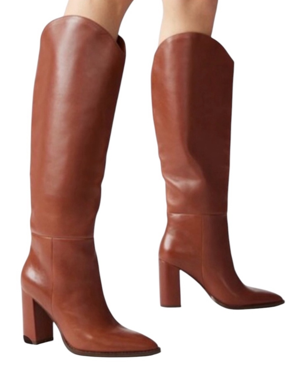 Steve Madden Leather Bixby Tall Boot in Cognac Size 6 - Picture 1 of 12